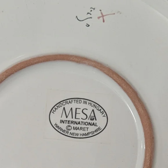 VINTAGE Mesa Int’l Hand Painted Blue/White Checkered Pie Plate, Hungary - Picture 2 of 5